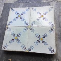 17th century Dutch Renaissance Delft Tile Panel consisting of four tiles - 4780259