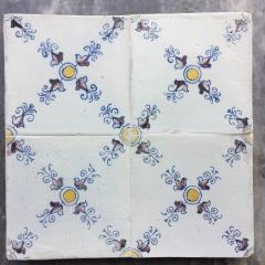17th century Dutch Renaissance Delft Tile Panel consisting of four tiles - 4780261