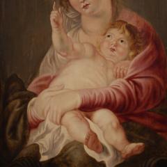 17th century Flemish painting on panel Madonna and Child - 3873550