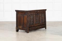 17thC English Carved Oak Mule Chest - 4377235