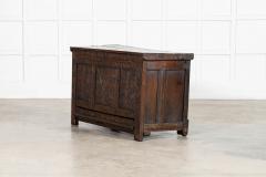 17thC English Carved Oak Mule Chest - 4377237