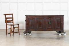 17thC English Panelled Oak Coffer - 4378173