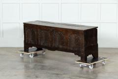 17thC English Vernacular Oak Coffer - 3297738