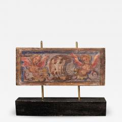 17thC Polychrome Painted Ceiling Panel - 2009859