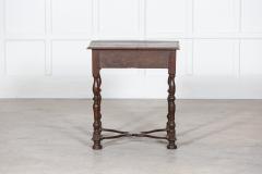 17thC William Mary Oak Fruitwood Lowboy Side Table - 2820421