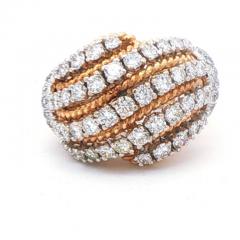 18 Karat Rope Diamond Dome Ring - 4615858