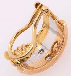 18 Karat Tri Tone French Back Earrings with Round Diamonds 1 50 TDW - 1246701