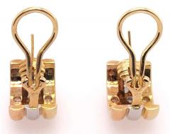 18 Karat Tri Tone French Back Earrings with Round Diamonds 1 50 TDW - 1246704