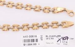 18 Karat Two Tone Yellow and White Gold Fancy Link Bracelet - 2831799