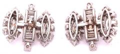 18 Karat White Gold Fancy Diamond Earrings with Pearl - 2712978