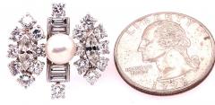 18 Karat White Gold Fancy Diamond Earrings with Pearl - 2712981