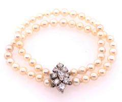 18 Karat White Gold Fancy Diamond Earrings with Pearl - 2712982
