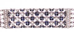 18 Karat White Gold Mesh Sapphire and Diamond Lace Bracelet - 2695786