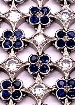 18 Karat White Gold Mesh Sapphire and Diamond Lace Bracelet - 2695789