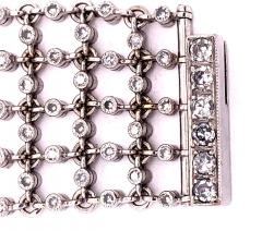 18 Karat White Gold Mesh Sapphire and Diamond Lace Bracelet - 2695790
