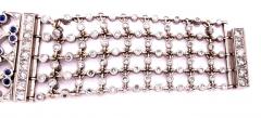 18 Karat White Gold Mesh Sapphire and Diamond Lace Bracelet - 2695793