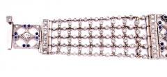 18 Karat White Gold Mesh Sapphire and Diamond Lace Bracelet - 2695794