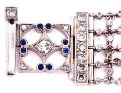 18 Karat White Gold Mesh Sapphire and Diamond Lace Bracelet - 2695795