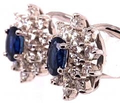18 Karat White Gold Sapphire and Diamond Cluster Earrings - 2695840