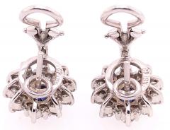 18 Karat White Gold Sapphire and Diamond Cluster Earrings - 2695844