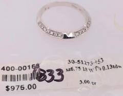 18 Karat White Gold and Diamond Band Bridal Ring 0 13 Total Diamond Weight - 2940327