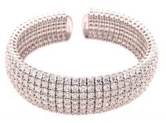 18 Karat White Gold and Diamond Cuff Bracelet Weighing Approx 32 89 Carat - 1271170