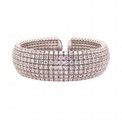 18 Karat White Gold and Diamond Cuff Bracelet Weighing Approx 32 89 Carat - 1273388