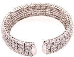 18 Karat White Gold and Diamond Cuff Bracelet Weighing Approx 32 89 Carat - 2621740