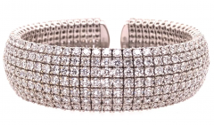 18 Karat White Gold and Diamond Cuff Bracelet Weighing Approx 32 89 Carat - 2621764