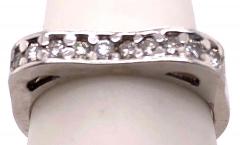 18 Karat White Gold and Diamond Wedding Band Bridal Anniversary Ring - 1243848