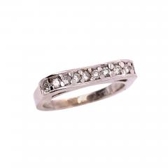 18 Karat White Gold and Diamond Wedding Band Bridal Anniversary Ring - 1244004