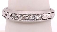 18 Karat White Gold and Diamond Wedding Band Bridal Ring - 2930914