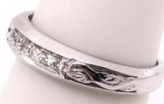 18 Karat White Gold and Diamond Wedding Band Bridal Ring - 2930915