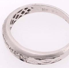 18 Karat White Gold and Diamond Wedding Band Bridal Ring - 2930917