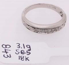 18 Karat White Gold and Diamond Wedding Band Bridal Ring - 2930919