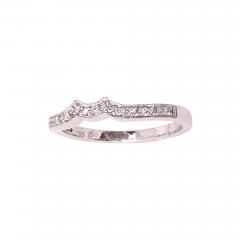 18 Karat White Gold and Diamond Wedding Contour Band Bridal Ring - 2932489