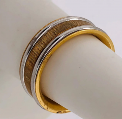 18 Karat Yellow Gold Platinum Ring Bridal or Wedding Band Ring - 2658217