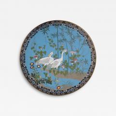 18 inch Large Antique Meiji Japanese Cloisonne Enamel Charger - 3912783