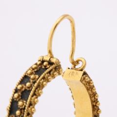 18 k Gold Beaded Hoop Earrings - 3425338