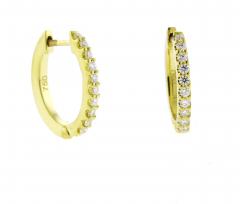 18 karat mini diamond hoop earrings - 3959417