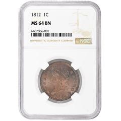 1812 1C Classic Head Cent NGC MS64BN - 4560124