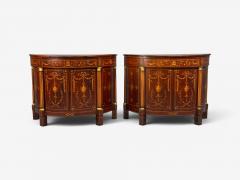 1830s English Neoclassical Demi Lune Cabinets Bronze Satinwood Inlay - 4623993