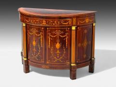 1830s English Neoclassical Demi Lune Cabinets Bronze Satinwood Inlay - 4623998
