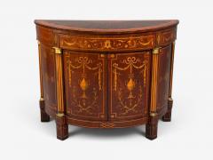 1830s English Neoclassical Demi Lune Cabinets Bronze Satinwood Inlay - 4623999