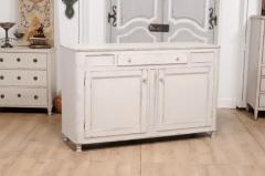 1830s Swedish Grey Painted Sideboard with Single Drawer over Two Doors - 3574135