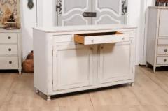 1830s Swedish Grey Painted Sideboard with Single Drawer over Two Doors - 3574137
