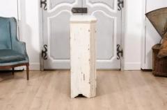 1830s Swedish Off White Painted Wood Narrow Sideboard with Distressed Finish - 3564679