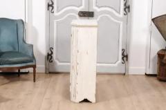 1830s Swedish Off White Painted Wood Narrow Sideboard with Distressed Finish - 3564752