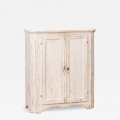 1830s Swedish Off White Painted Wood Narrow Sideboard with Distressed Finish - 3571539