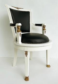 1850s French Empire Armchairs Fine Gilt Bronze Mounts Painted and Upholstered - 4663563